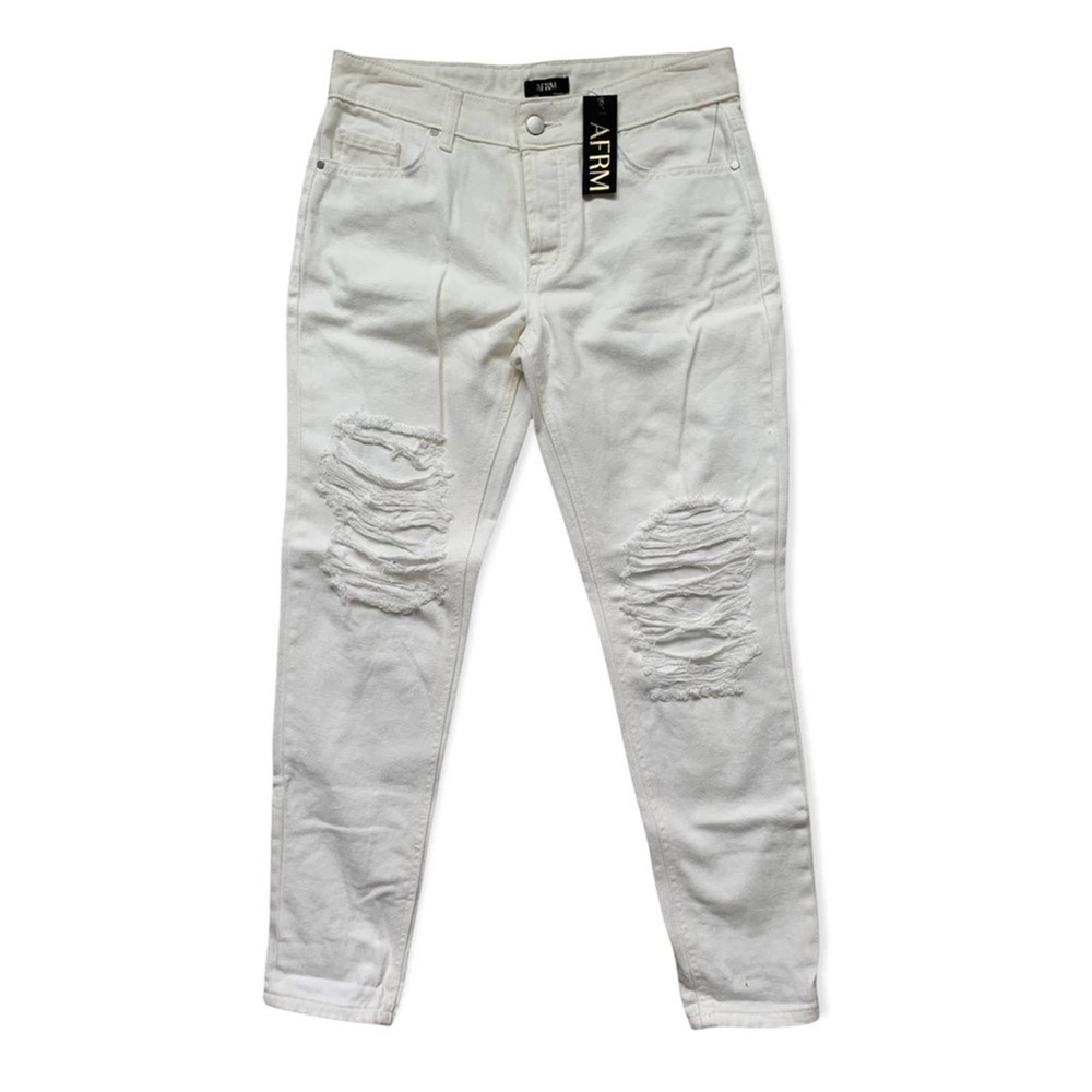 NWT AFRM Distressed White Skinny Jeans. Size 24